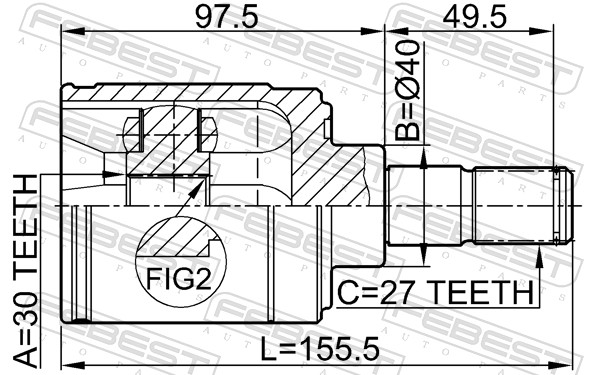 Kit giunti, Semiasse - 0311-HRVATRH FEBEST