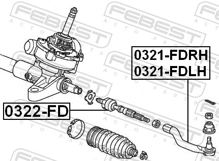 Tie Rod End - 0321-FDRH FEBEST