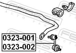 Rod/Strut, stabiliser - 0323-002 FEBEST