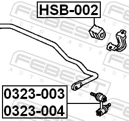 Rod/Strut, stabiliser - 0323-003 FEBEST