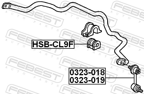 Rod/Strut, stabiliser - 0323-019 FEBEST