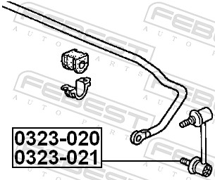 Rod/Strut, stabiliser - 0323-020 FEBEST