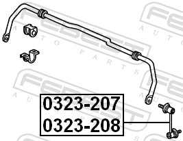 Rod/Strut, stabiliser - 0323-207 FEBEST