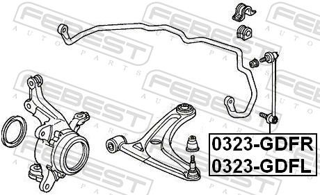Asta/Puntone, Stabilizzatore - 0323-GDFR FEBEST