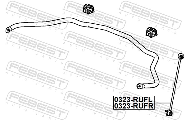 Rod/Strut, stabiliser - 0323-RUFR FEBEST