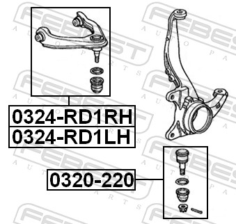 Track Control Arm - 0324-RD1RH FEBEST