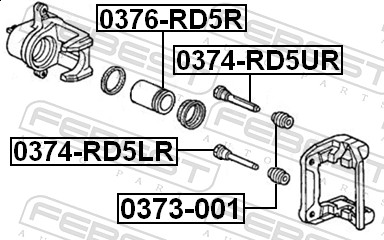 Guide Bolt, brake caliper - 0374-RD5LR FEBEST