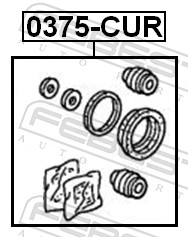 Kit riparazione, Pinza freno - 0375-CUR FEBEST