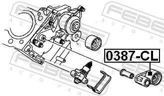 Tensioner Pulley, timing belt - 0387-CL FEBEST