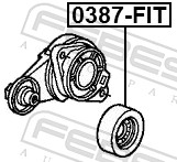 Tensioner Pulley, V-ribbed belt - 0387-FIT FEBEST
