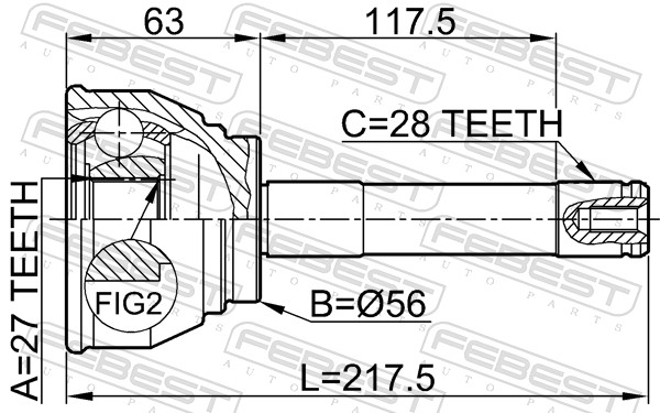 Joint Kit, drive shaft - 0410-014 FEBEST