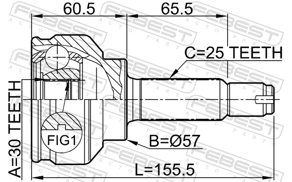 Шарнирный комплект, приводной вал - 0410-CS3A FEBEST