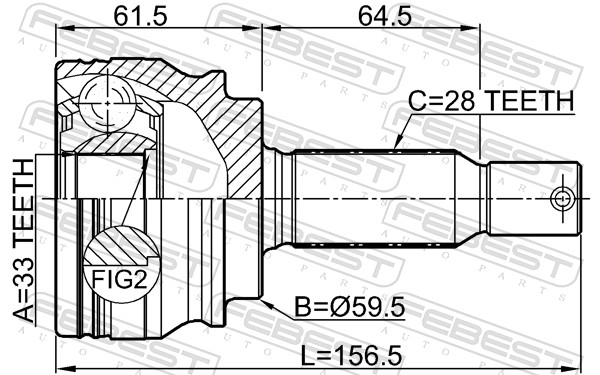 Joint Kit, drive shaft - 0410-GA FEBEST