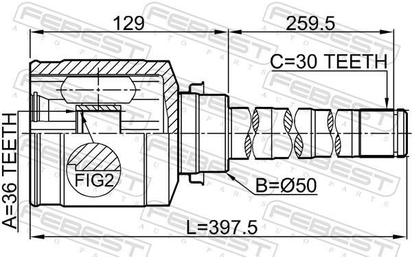 Joint Kit, drive shaft - 0411-CW6WRH FEBEST