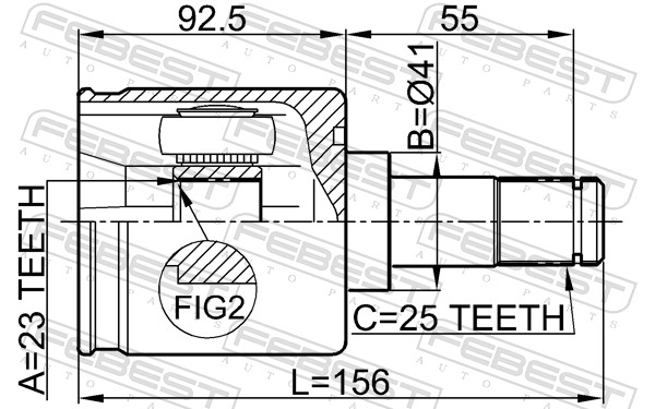 Joint Kit, drive shaft - 0411-DG FEBEST