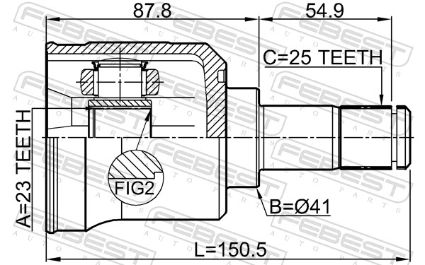 Joint Kit, drive shaft - 0411-EA2A FEBEST