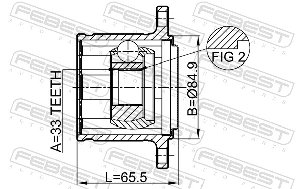Joint Kit, drive shaft - 0411-KB4RH FEBEST