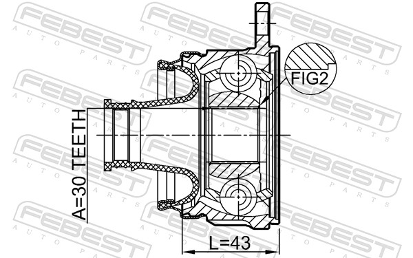 Joint Kit, drive shaft - 0411-KB4SHA FEBEST