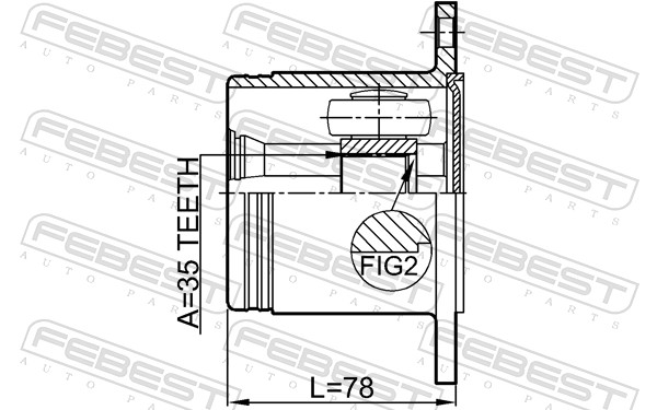 Joint Kit, drive shaft - 0411-V97RH FEBEST