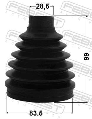 Bellow, drive shaft - 0415P-V97 FEBEST
