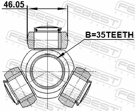Tripod Hub, drive shaft - 0416-CW5 FEBEST