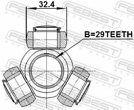 Tripod Hub, drive shaft - 0416-CY2 FEBEST