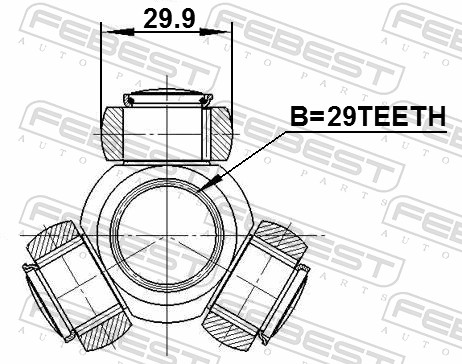 Tripod Hub, drive shaft - 0416-DA FEBEST