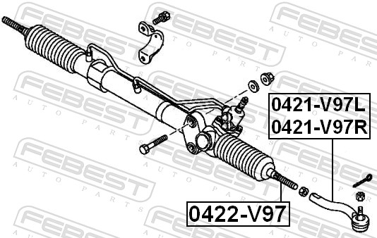 Tie Rod End - 0421-V97R FEBEST