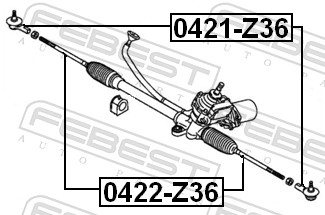 Inner Tie Rod - 0422-Z36 FEBEST