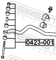 Rod/Strut, stabiliser - 0423-001 FEBEST