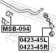 Asta/Puntone, Stabilizzatore - 0423-45L FEBEST