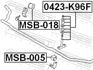Rod/Strut, stabiliser - 0423-K96F FEBEST