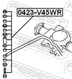 Rod/Strut, stabiliser - 0423-V45WR FEBEST