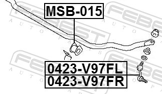 Rod/Strut, stabiliser - 0423-V97FL FEBEST