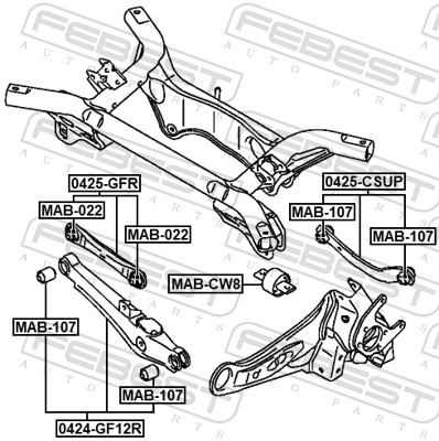 Track Control Arm - 0424-GF12R FEBEST