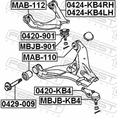 Track Control Arm - 0424-KB4RH FEBEST