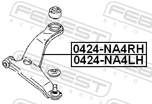 Track Control Arm - 0424-NA4RH FEBEST
