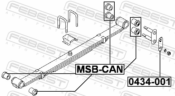 Bush, leaf spring - 0434-001 FEBEST