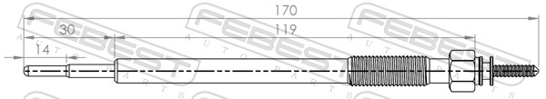 Glow Plug - 04642-001 FEBEST