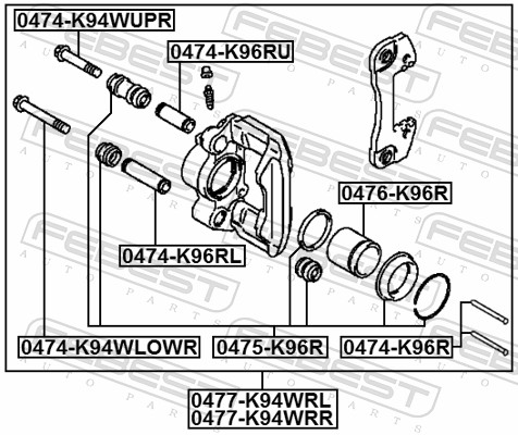 Repair Kit, brake caliper - 0475-K96R FEBEST