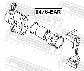 Piston, brake caliper - 0476-EAR FEBEST
