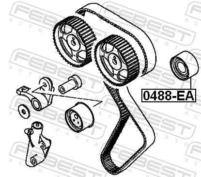 Deflection/Guide Pulley, timing belt - 0488-EA FEBEST