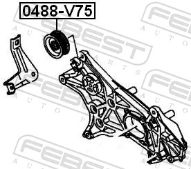 Deflection/Guide Pulley, V-ribbed belt - 0488-V75 FEBEST