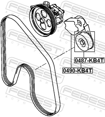 Riemenspanner, Keilrippenriemen - 0490-KB4T FEBEST