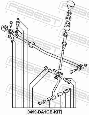 Supporto, Leva selez. marce/Asta com. cambio - 0499-DA1GB-KIT FEBEST