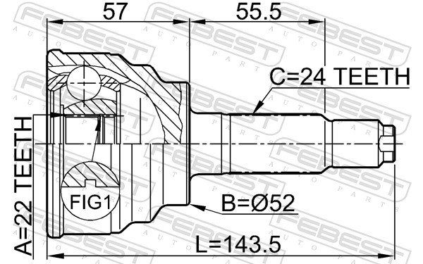 Joint Kit, drive shaft - 0510-001 FEBEST
