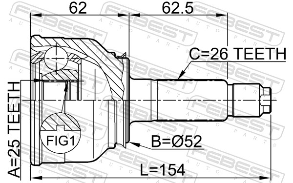 Joint Kit, drive shaft - 0510-003 FEBEST
