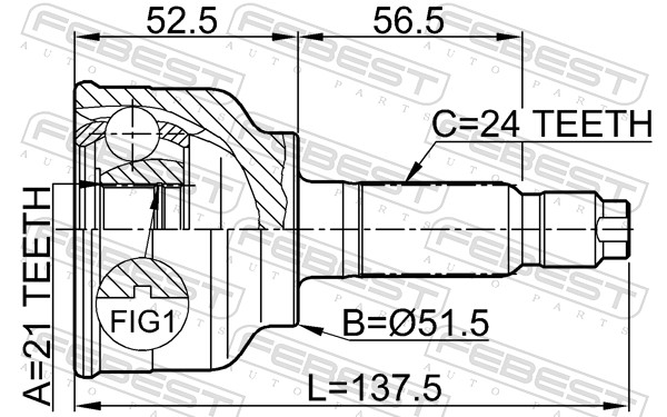 Joint Kit, drive shaft - 0510-004 FEBEST
