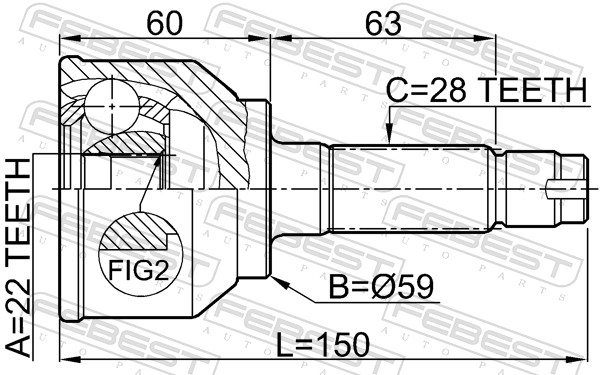 Joint Kit, drive shaft - 0510-042 FEBEST