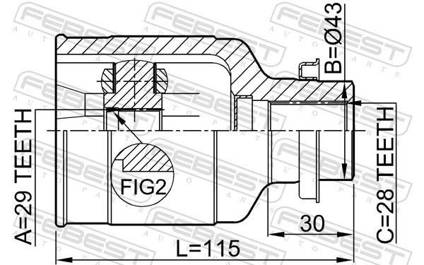 Joint Kit, drive shaft - 0511-CPRH FEBEST